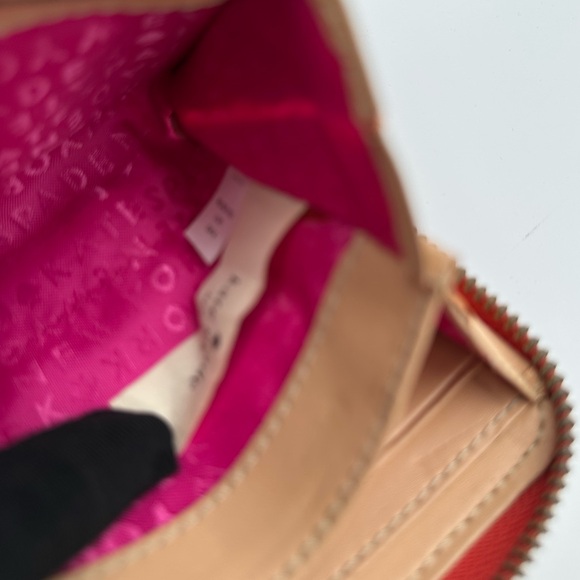Kate Spade Neda Wellesley  Red Leather Wallet With Vibrant Pink Interior - Picture 9 of 11